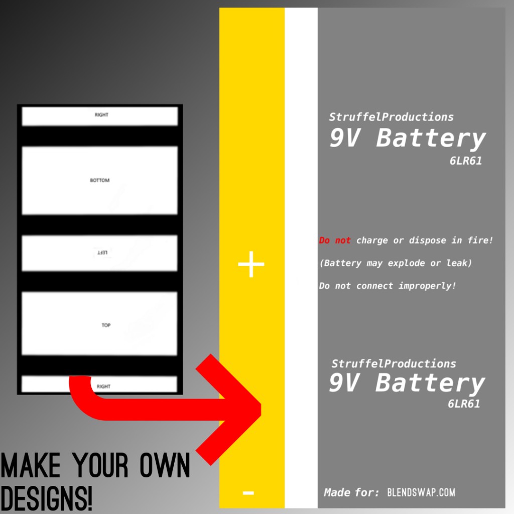 customizable 9V Battery preview image 2